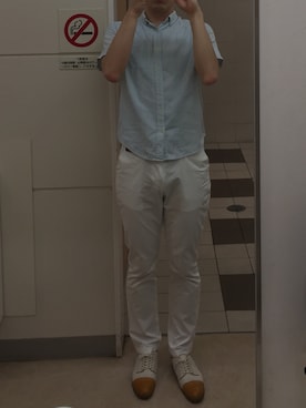 「KATHARINE HAMNETT LONDON （キャサリンハムネットロンドン）のアイテム（その他シューズ）」を使った、b.bさん（メンズ・185cm）の春コーディネート