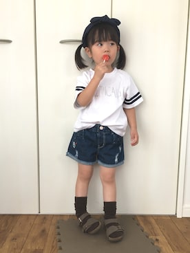 「Boomy Roomy（ブーミィルーミィ）のアイテム」を使った、maё。さん（キッズ・100cm）の夏コーディネート