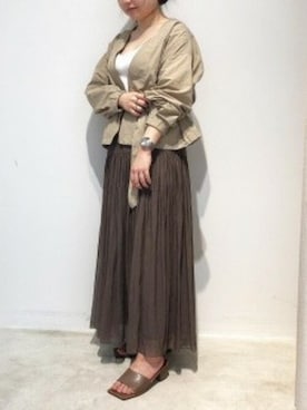 「Rouge vif（ルージュヴィフ）のアイテム（ブルゾン）」を使った、AYAさん（レディース・157cm）の春コーディネート