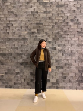 「MUJI」｜「アイテム（ブルゾン）」を使った、gy_gzbさん（レディース・156cm）の秋コーディネート