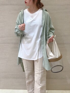 莉子 Rikoさんの「NEW麻レーヨンビッグシャツ」を使ったコーディネート