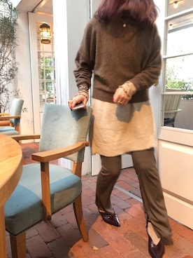 「LIFE's（ライフズ）のアイテム（トップス）」を使った、莉子 Rikoさん（レディース・158cm）の秋コーディネート