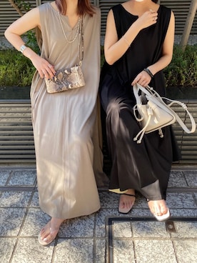 「お揃いコーデ」｜「アイテム（サンダル）」を使った、莉子 Rikoさん（レディース・158cm）の春コーディネート
