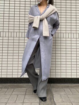 「ラブアンドピース2020」｜「アイテム（シャツワンピース）」を使った、莉子 Rikoさん（レディース・158cm）の秋コーディネート
