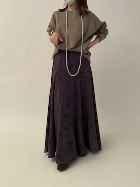「ぼかし柄」｜莉子 Rikoさん（レディース・158cm）の秋コーディネート