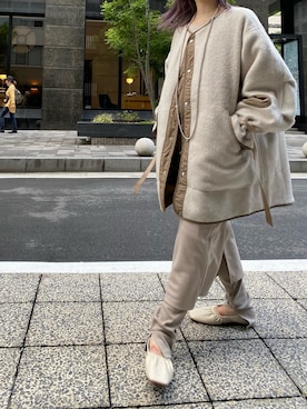 「スタッフセンバツ」｜「アイテム（バレエシューズ）」を使った、莉子 Rikoさん（レディース・158cm）の秋コーディネート