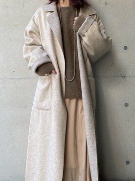 「秋のカフェオレコーデ」｜「アイテム（チェスターコート）」を使った、莉子 Rikoさん（レディース・158cm）の秋コーディネート