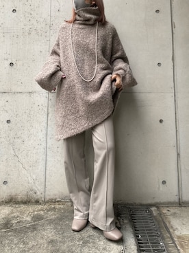 「ゆるニット」｜「アイテム（ブーティ）」を使った、莉子 Rikoさん（レディース・158cm）の秋コーディネート