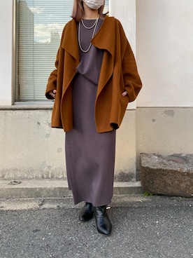 「ダンボール素材」｜「アイテム（ジャケット/アウター）」を使った、莉子 Rikoさん（レディース・158cm）の冬コーディネート