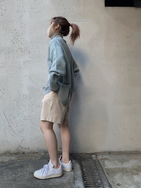 「ブルーニット」｜「アイテム（その他）」を使った、莉子 Rikoさん（レディース・158cm）の冬コーディネート
