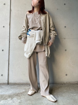 「スタッフセンバツ」｜「アイテム（バレエシューズ）」を使った、莉子 Rikoさん（レディース・158cm）の冬コーディネート