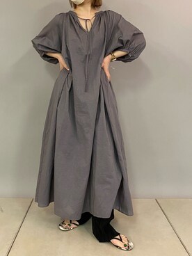 「パープル×黒」｜「アイテム（ワンピース/ドレス）」を使った、莉子 Rikoさん（レディース・158cm）の春コーディネート