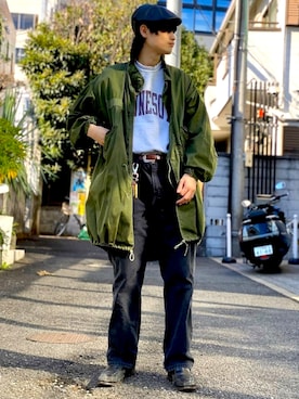 「WEGO（ウィゴー）のアイテム（ハンチング/ベレー帽）」を使った、もっくんさん（メンズ・175cm）の冬コーディネート