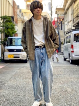 「FILA（フィラ）のアイテム（スニーカー）」を使った、もっくんさん（メンズ・175cm）の春コーディネート