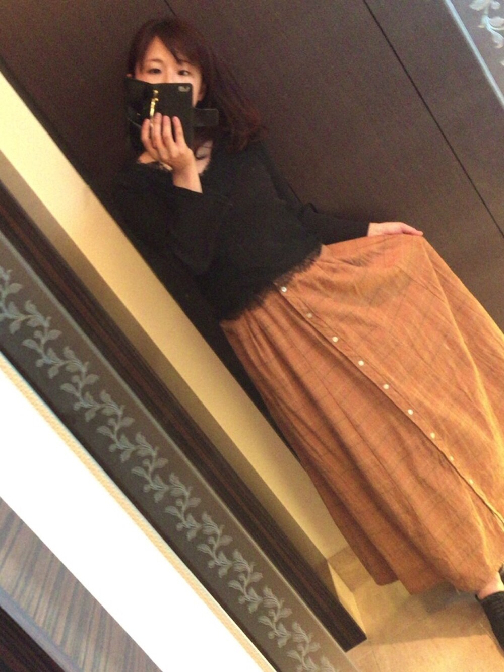 anaさんの「紗栄子コラボ・チェックマキシスカート（DRWCYS）」を使ったコーディネート