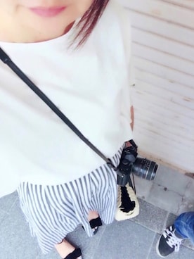 「カメラ女子」｜「アイテム（サンダル）」を使った、rii ＿❤︎さん（レディース・166cm）の冬コーディネート