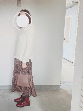 「パーカーニット」｜rii ＿❤︎さん（レディース・166cm）の冬コーディネート