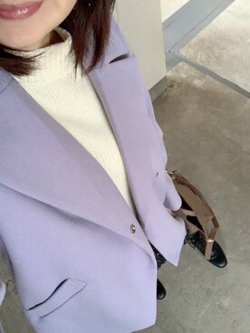 「LEPSIM（レプシィム）のアイテム（チェスターコート）」を使った、rii ＿❤︎さん（レディース・166cm）の冬コーディネート