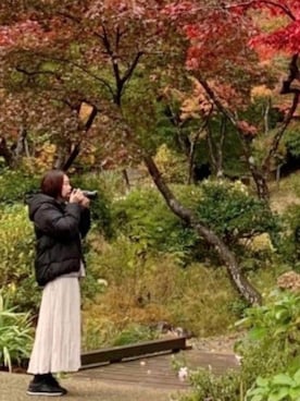 「カメラ女子」｜「アイテム（スカート）」を使った、rii ＿❤︎さん（レディース・166cm）の秋コーディネート