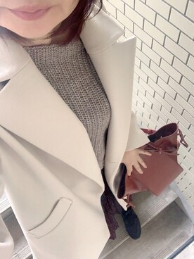 「LEPSIM（レプシィム）のアイテム（チェスターコート）」を使った、rii ＿❤︎さん（レディース・166cm）の冬コーディネート