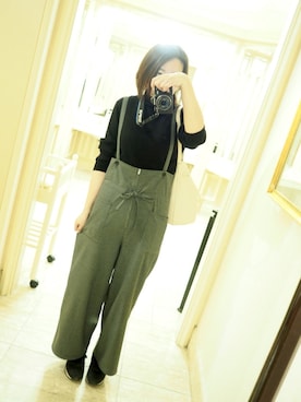 「LEPSIM（レプシィム）のアイテム（サロペット/オーバーオール）」を使った、rii ＿❤︎さん（レディース・166cm）の冬コーディネート