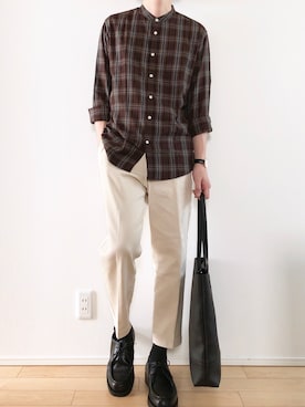「GUコーデ」｜「アイテム（モカシン/デッキシューズ）」を使った、こんさん（メンズ・172cm）の秋コーディネート