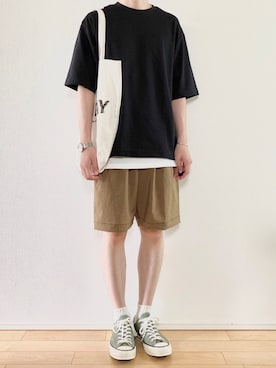 「チャックテイラー」｜「アイテム（その他）」を使った、こんさん（メンズ・172cm）の夏コーディネート