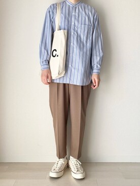 スラックスを使った 上下gu のメンズ人気ファッションコーディネート Wear