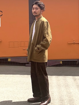 「ミリタリーアウター」｜藤川 寛規さん（メンズ・166cm）の夏コーディネート