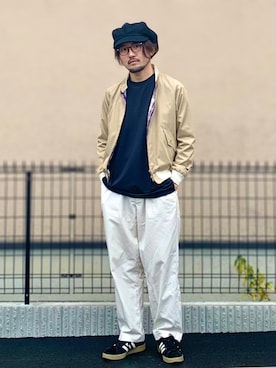 「アイテム（ブルゾン）」を使った、藤川 寛規さん（メンズ・166cm・30代）の秋コーディネート