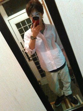 「Mossimo（モッシモ）のアイテム（トップス）」を使った、LINEスタンプ制作者さん（メンズ・162cm）の春コーディネート