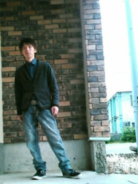 「Mossimo（モッシモ）のアイテム（トップス）」を使った、LINEスタンプ制作者さん（メンズ・162cm）の夏コーディネート