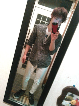 「Mossimo（モッシモ）のアイテム（トップス）」を使った、LINEスタンプ制作者さん（メンズ・162cm）の夏コーディネート