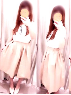 「GU（ジーユー）のアイテム（メガネ、ブラック系）」を使った、maさん（レディース・163cm）の春コーディネート