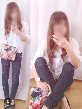 「UNIQLO（ユニクロ）のアイテム（シャツ/ブラウス、ホワイト系）」を使った、maさん（レディース・163cm）の春コーディネート