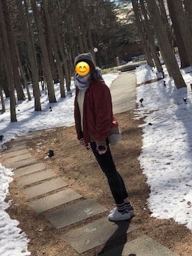 「PUMA（プーマ）のアイテム（ブルゾン）」を使った、TOM🌙さん（レディース・170cm）の冬コーディネート