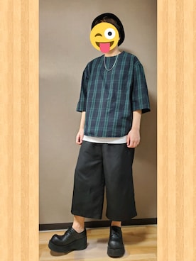 「ノーカラー」｜「アイテム（帽子）」を使った、よしぴさん（メンズ・178cm）の春コーディネート