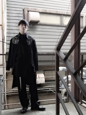 「Yohji Yamamoto（ヨウジヤマモト）のアイテム（ブルゾン）」を使った、よしおさん（メンズ・173cm）の冬コーディネート