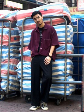 「アイテム（ブルゾン）」を使った、Justinさん（メンズ・180cm・10代）の冬コーディネート