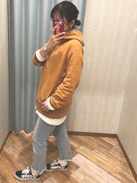 「UNIQLO（ユニクロ）のアイテム（パーカー、その他）」を使った、てぃ。さん（レディース・158cm）の秋コーディネート