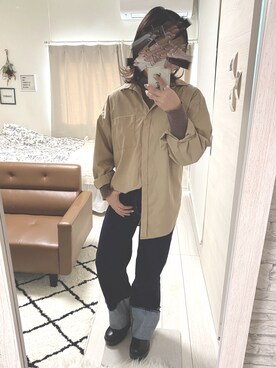 「Ungrid（アングリッド）のアイテム（トップス、ベージュ系）」を使った、てぃ。さん（レディース・158cm）の冬コーディネート
