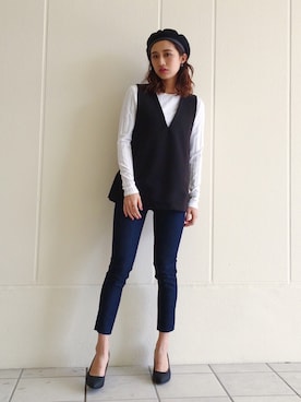 「モノトーン」｜shizuka  suzukiさん（レディース・161cm）の冬コーディネート