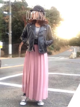 「スプリングSENSEOFPLACE」｜「アイテム（ジャケット/アウター）」を使った、あっきーなさん（レディース・156cm）の冬コーディネート