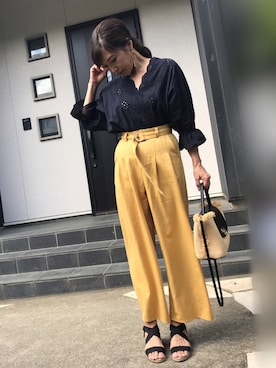 「スカラップ」｜「アイテム（ラッピングキット）」を使った、あっきーなさん（レディース・156cm）の夏コーディネート