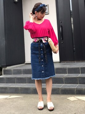 「アイテム（福袋/福箱、ブラック系）」を使った、あっきーなさん（レディース・156cm）の夏コーディネート