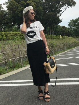 「ウェッジソール」｜「アイテム（その他）」を使った、あっきーなさん（レディース・156cm）の夏コーディネート