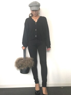 「グレンチェック」｜「アイテム（ラッピングキット）」を使った、あっきーなさん（レディース・156cm）の秋コーディネート