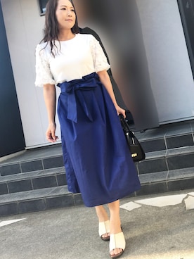 「シースルー」｜「アイテム（ラッピングキット）」を使った、あっきーなさん（レディース・156cm）の夏コーディネート