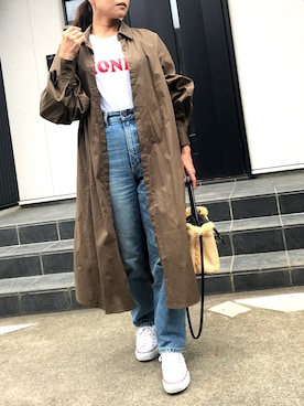 「ストレートデニム」｜「アイテム（ラッピングキット）」を使った、あっきーなさん（レディース・156cm）の夏コーディネート