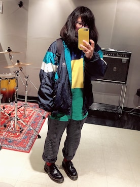 「Champion（チャンピオン）のアイテム（ナイロンジャケット）」を使った、なっちさん（メンズ・167cm）の冬コーディネート